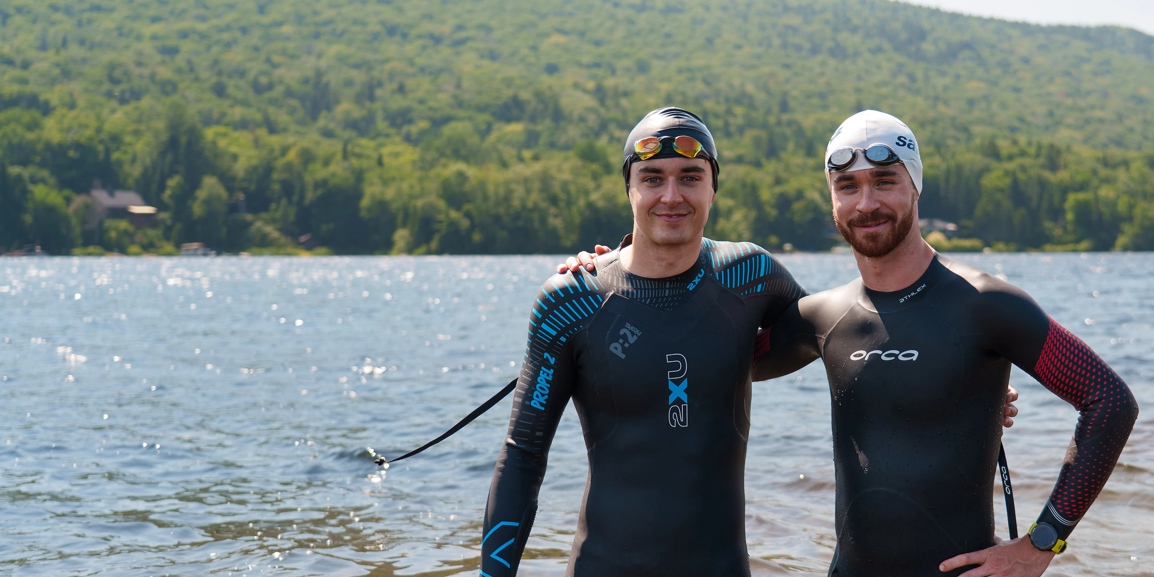 Coach Gab et Coach Alex après une séance de natation en eau libre